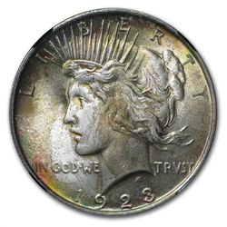 1923 Peace Dollar MS-65 NGC Beautiful Obverse Toning