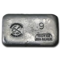 9 oz Prospector's Gold &amp; Gems Silver Bar .999 Fine