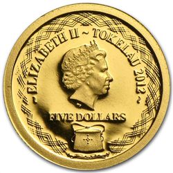 Tokelau 2013 Gold $5 Orca Whale Coin (1/2 gram of Pure