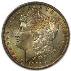 1885-O Morgan Dollar MS-63 PCGS -Attractively Toned Rev