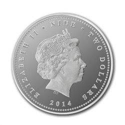 2014 1 oz Silver Niue $2 Lunar Horse (w/Box &amp; CoA)