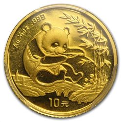 1994 (1/10 oz) Gold Chinese Pandas - (Large Date) - MS-