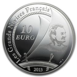 2013 10 Euro Silver Proof Great French Ships - Pen Duic
