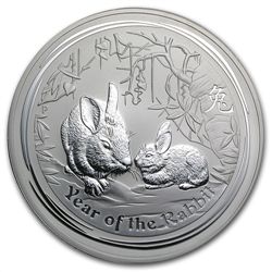 2011 1 Kilo (32.15 oz) Silver Australian Year of the Ra