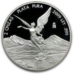 2009 2 oz Proof Silver Mexican Libertad - In Capsule