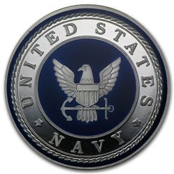 1 oz U.S. Navy Silver Enameled Round (w/Gift Box &amp;