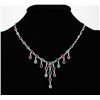 Image 1 : New Design Multi-color 23.04CT Dangles Silver Necklace