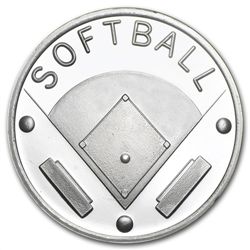 1 oz Softball Silver Round (w/Gift Box &amp; Capsule)