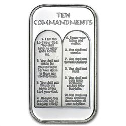 1 oz Ten Commandments Silver Bar (W/Box &amp; Capsule)