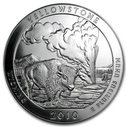 2010 5 oz Silver ATB Yellowstone PCGS MS-69 DMPL First