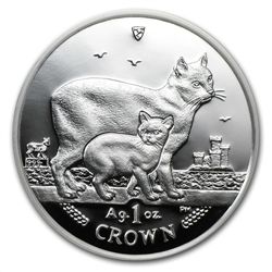 Isle of Man 2012 1 Crown Silver Proof Manx Cat