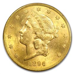 $20 Gold Liberty Double Eagle - (1800s S-Mint) - MS-62