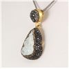 Image 1 : Raw Druzy Natural Stone Druse Victorian Look Pendant