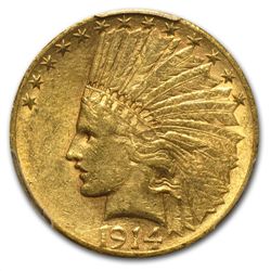 1914-S $10 Indian Gold Eagle - AU-55 PCGS