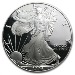 2006-W Proof Silver American Eagle PF-69 NGC (Retro Bla