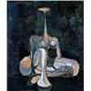 Image 1 : GEORGE CONDO (b. 1957) SEATED BLACK FIGURE NUDE oil on canvas 77 x 67 in. (195.5 x 179.1 cm) pain...