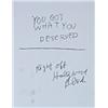 Image 1 : JACK PIERSON (b. 1957) YOU GOT WHAT YOU DESERVED signed and dated 'Jack Pierson 6 Dec 1991' on th...