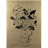 Image 1 : ANDY WARHOL (1928-1987) UNTITLED (FLOWERS AND HOLLY - CHRISTMAS CARD) stamped with Estate and Fou...