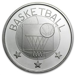 1 oz Basketball Silver Round (w/Gift Box &amp; Capsule)