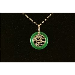 24.00ctw Good Fortune Dragon Jade Silver Pendant