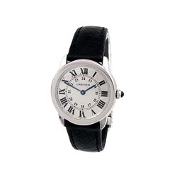 Small Cartier Stainless Steel Ronde Solo Watch.