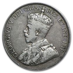 Canada 1931 Silver 50 Cents F+ George V