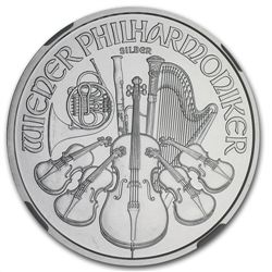 2014 1 oz Silver Austrian Philharmonic MS-69 NGC