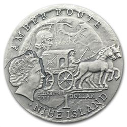 Niue 2011 Silver $1 Amber Route Series - Carnuntum