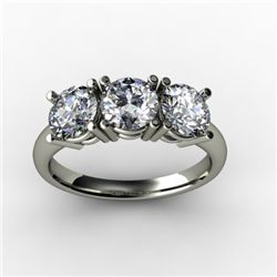 2.25 ctw Three Stone Diamond Brilliant Ring H, SI2