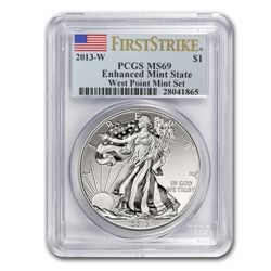 2013 American Silver Eagle West Point Set PCGS 69 First