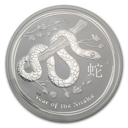 2013 2 oz Silver Year of the Snake (SII) Mint Error MS-