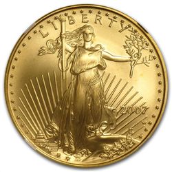 2007-W 1/2 oz Burnished Gold American Eagle MS-69 NGC