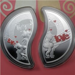Niue $1 - 2013 2 oz Silver Proof - In Love - Set of 2 C