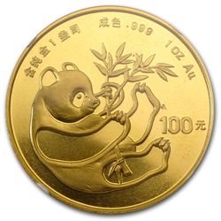 1984 1 oz Gold Chinese Panda NGC Unc Details