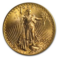 1923-D $20 St. Gaudens Gold Double Eagle - MS-64 PCGS C