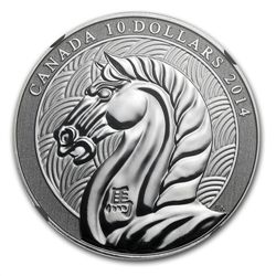 2014 1/2 oz Silver Canadian $10 -Year of the Horse SP-6