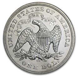 1870-CC Liberty Seated Dollar - Uncirculated Details -