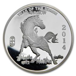 2 oz Year of the Horse Silver Round .999 Fine