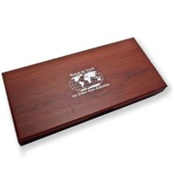 Around the World (Silver) 10 Coin Wood Presentation Box