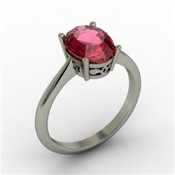 Garnet 2.10 ctw Ring 14kt White Gold