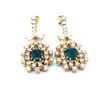 Image 1 : Lady's 14k Yellow Gold Earrings with 3.10ct emerald