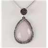 Image 1 : Rose Quartz Natural Stone Victorian Design Pendant