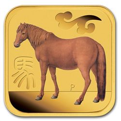 2014 Year of the Horse 1/10 oz Colorized 10 Coin Gold S
