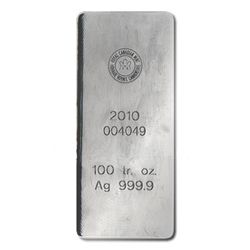 Silver Bars: Engelhard 100 oz Bar .999 fine