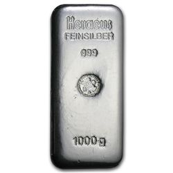 1000 gram Heraeus Silver Bar (Germany)