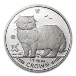 1/10 oz Isle of Man Platinum Persian Cat