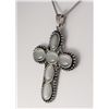 Image 1 : Cross Pendant Cab Cut Light Quartz