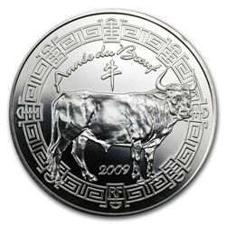 2009 1 kilo (32.15 oz) Silver Year of the Ox Coin NGC M