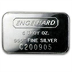 5 oz Engelhard Silver Bar (Struck, Logo Back) .999 Fine