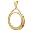 Image 1 : 14K Gold Prong Tear Drop Coin Bezel - 32 mm